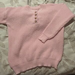 Pink Button-Up Women's Sweater